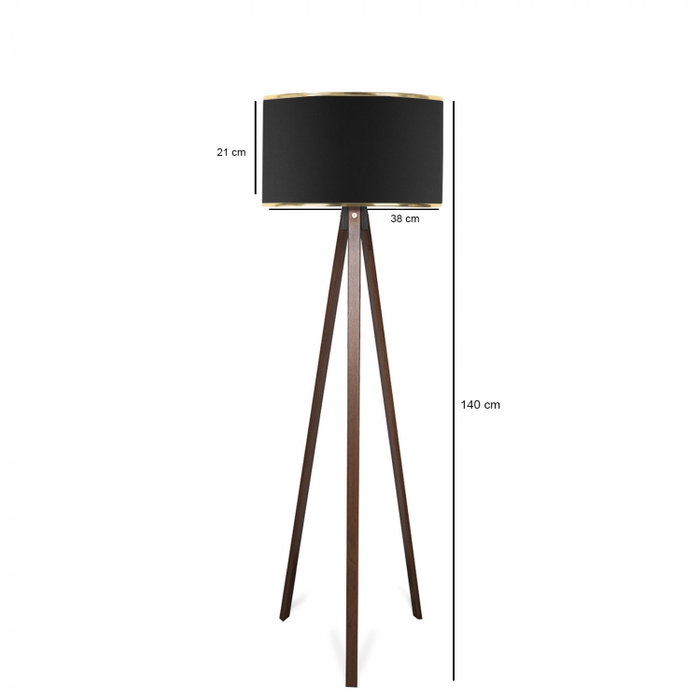 Opviq AYD-2983 Lámpara de pie de madera con pantalla de tela, Negro Opviq AYD-2983 Lámpara de pie de madera con pantalla de tela, Negro